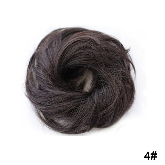 sengpan Synthetic Elastic Hair Scrunchie Chignon Donut Roller Bun Wig Curly Clip in Hair Ponytails Extensions Many colors