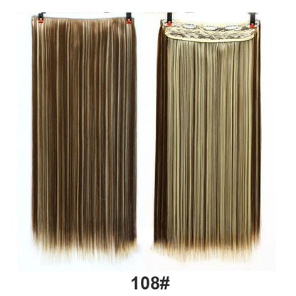 sengpan  24inche 5Clip Long Straight Hair Gradient Straight Hair Synthesis Hair Extension High Temperature Women Hair Extension