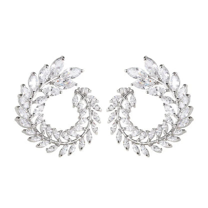 Lianfudai 10 Colors Rhinestone Statement Earrings 2024 Geometric  Big Round Stud Earrings For Women Crystal Luxury Wedding Gift