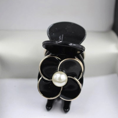 sengpan Camellia Hair Claw Clip Clamp for Women Girl Flower Floral Banana Pearl Korean Handmade Fashion Head Accessories Mujer Wholesale