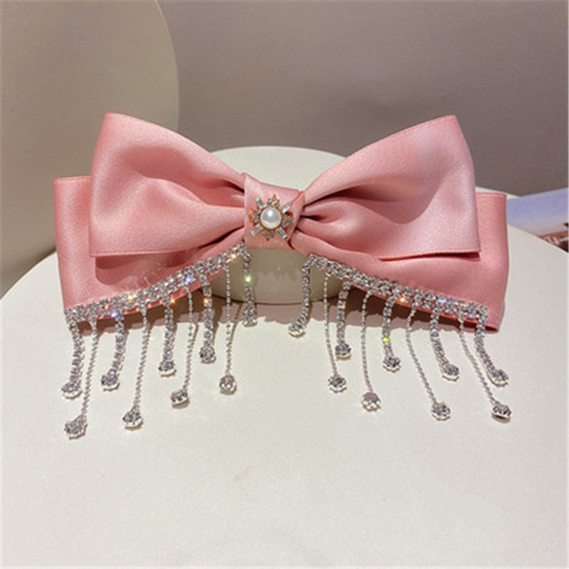 sengpan Barrette For Women Girl Rhinestone Crystal Pearl Big Hair Clip Hairpin Bow Knot Geometric Flower Head Accessories Wholesale