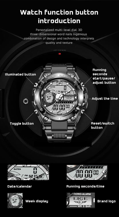 sengpan Men Military Watch Top Brand 50m Waterproof Wristwatch LED Alarm Clock Sport Watch Male relogios masculino Sport Watch Men