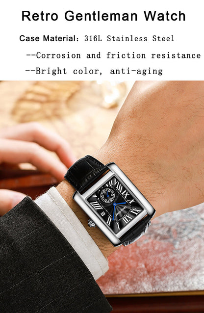 sengpan watches on sale clearance Fashion Lovers Watches Men Women Casual Leather Strap Quartz Watch Elegant Squar Retro Roman Numeral Scale Couple Watch Clock