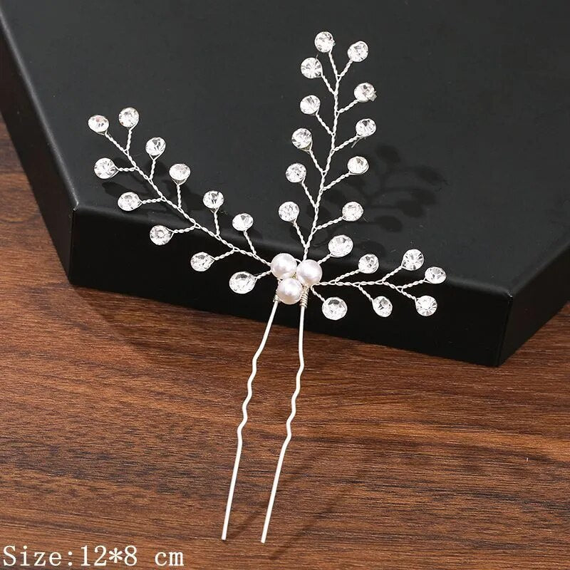 sengpan - Hair Pins Hair Accessories For Women Wedding Accessories Hair Clips Jewelry Pearl Rhinestone Flower Hair Clip Pins Headpiece