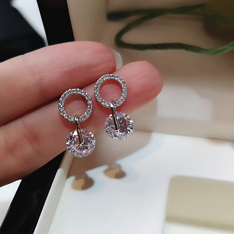 sengpan Christmas gifts ideas New Arrival Trendy Crystal Planet Dangle Earrings Women Fashion Elegant Pearl Earring Female Rhinestone Temperament Jewelry Gift