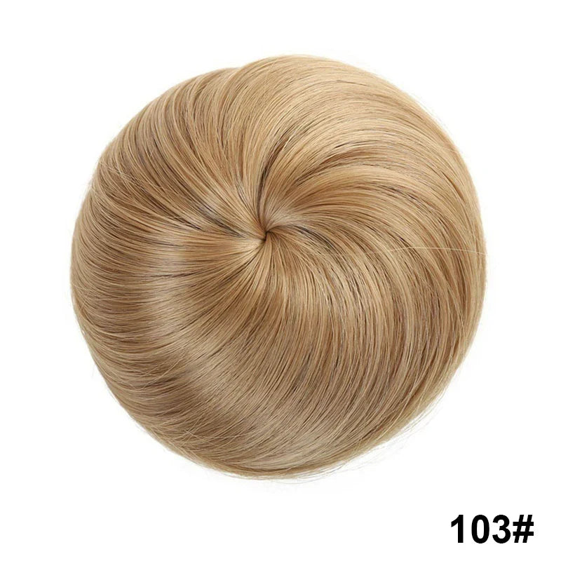 sengpan Synthetic Elastic Hair Scrunchie Chignon Donut Roller Bun Wig Curly Clip in Hair Ponytails Extensions Many colors