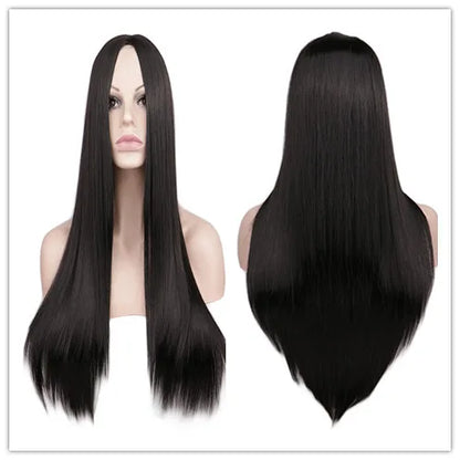 sengpan Women Synthetic 70 Cm Long Straight Cosplay Wig Party Sliver White 100% High Temperature Fiber Hair Wigs