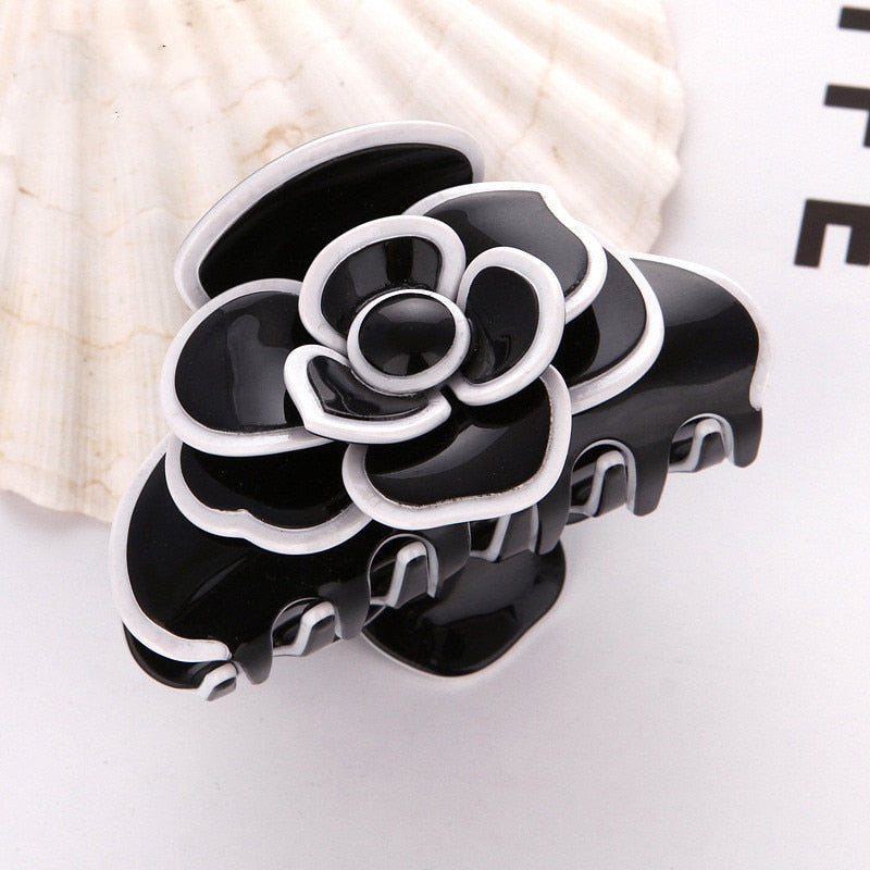 sengpan Acetate Camellia Hair Claw Clip Clamp For Women Girl Flower Handmade French Fashion Head Accessories Mujer Wholesale