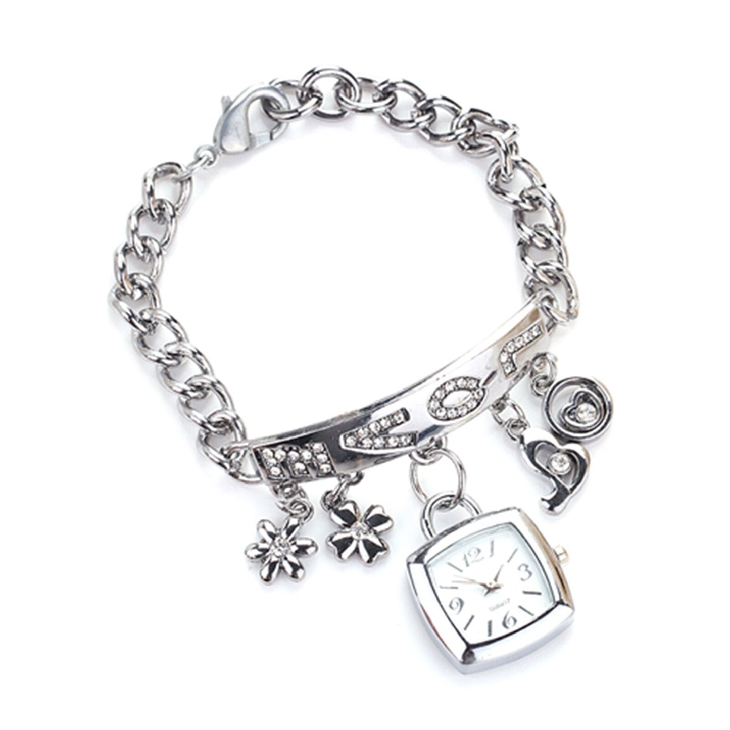 sengpan watches on sale clearance fashion women clothes clearance sale Bracelet Wrist Watch Rhinestone Flower Heart Love Style Stainless Steel Stylish Quartz Bracelet Watch for Daily zegarek damski