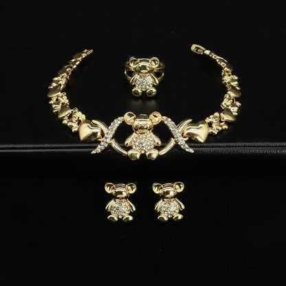 sengpan - African Jewelery Set Necklace Earrings Women Fashion Bridal Bride Indian Wedding Dubai Gold Ladies Designer Nigerian