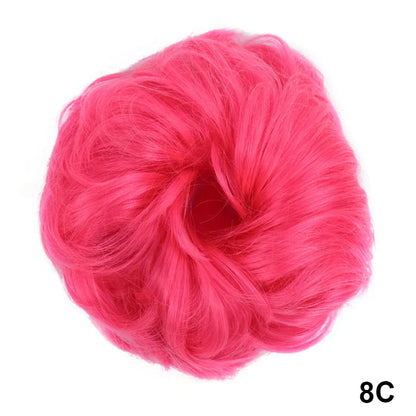 sengpan Synthetic Elastic Hair Scrunchie Chignon Donut Roller Bun Wig Curly Clip in Hair Ponytails Extensions Many colors