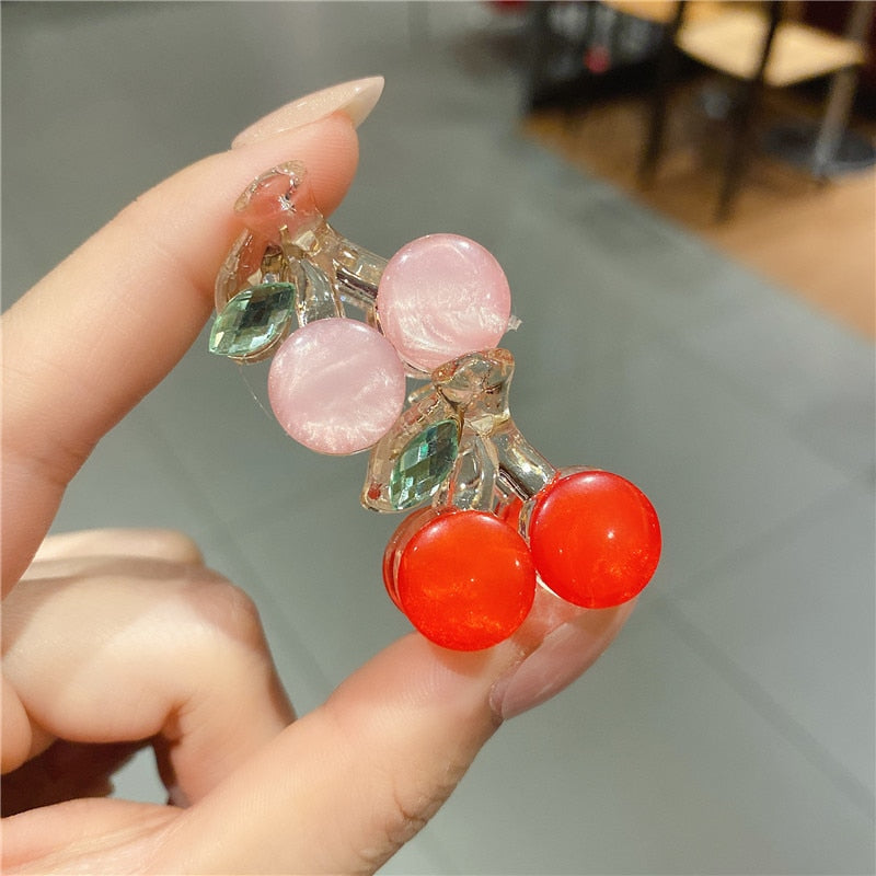 sengpan Acrylic Cute Cherry Fruit Small Hair Claw Clip for Women Girl Korean Handmade Fashion Head Accessories Mujer Wholesale