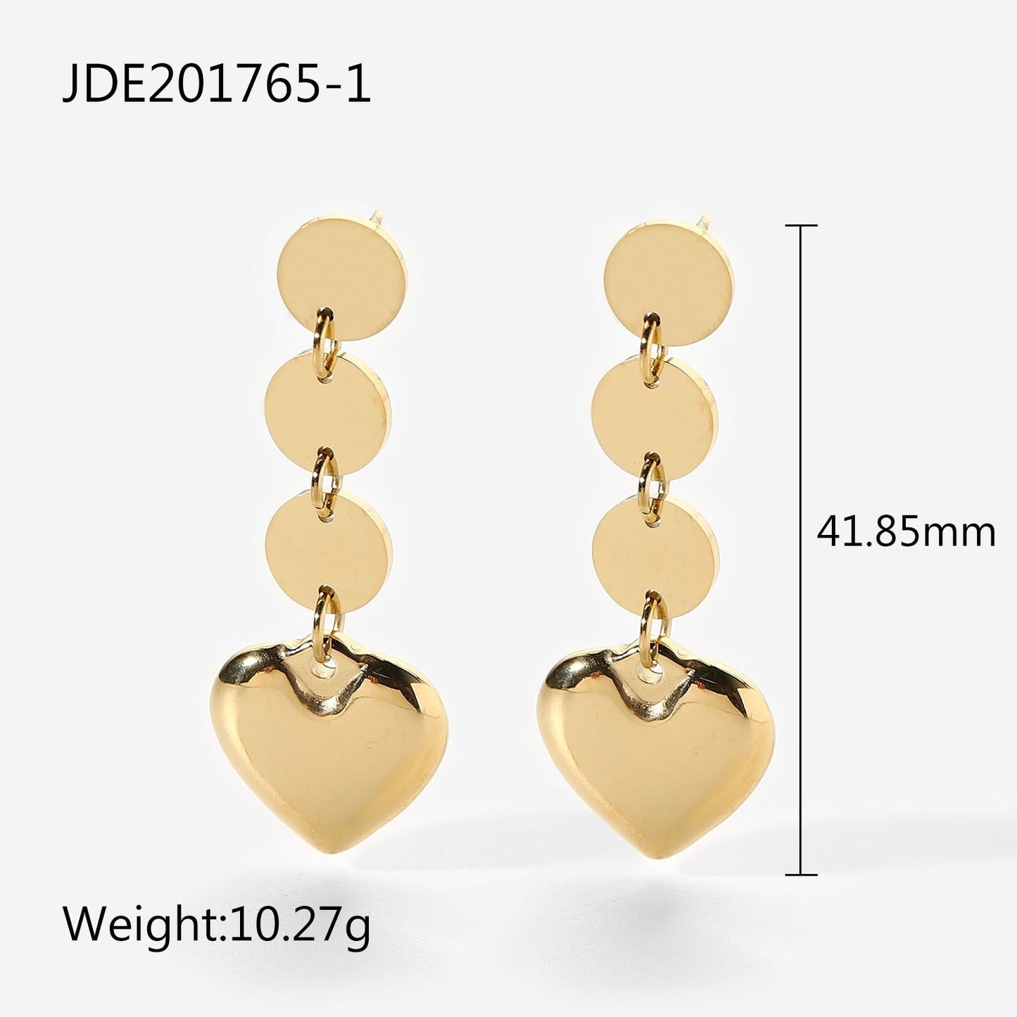 sengpan Romantic Heart Drop Earrings 14k Gold Women Jewelry Stainless Steel  Dangle Earrings Tarnish Free Gift Boucle D'Oreille Femme