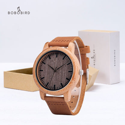 sengpan watches on sale clearance Customize Wooden Watch Ladies Clearance Sale Promotion Quartz Wristwatches Male Women Leather Strap