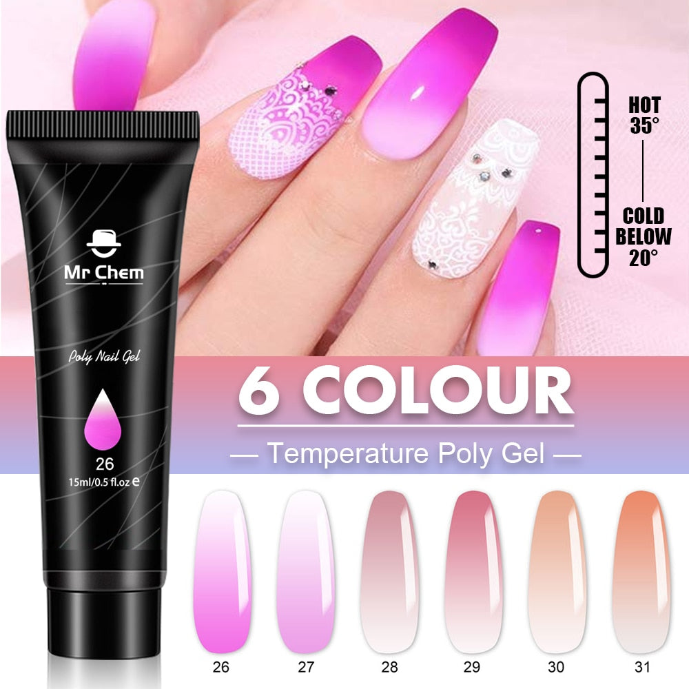 sengpan Nail Gel Extension 2PCS 15ML Acrylic Finger Poly Nails Art Manicure Varnish Hybrid UV Gel Polish гель лак для ногтей