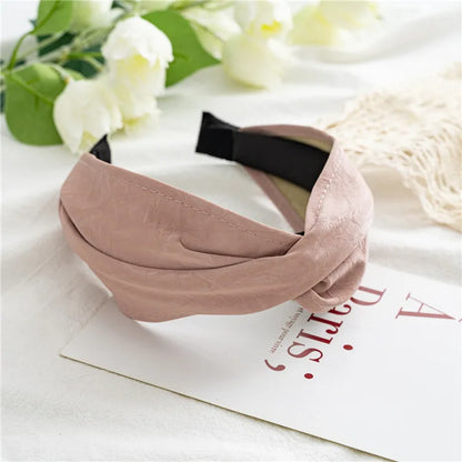 Lianfudai 2024 Non-slip Resilience Retro Suede Solid Wide Headband Hair Band Hoop Bezel Women Girls Hairbands Hair Accessories Headwe