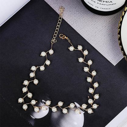 sengpan  New Arrivals Hot Fashion Black Crystal Necklace Kolye Collier Simple Cross Strand Beaded Chokers Necklaces Women Jewelry