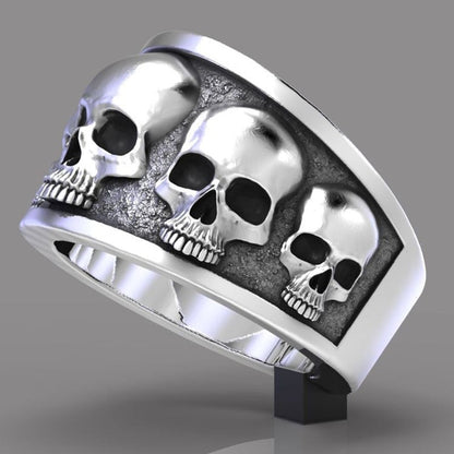 sengpan gifts for her Retro Punk Skull Men Ring Hip Hop Rock Gothic Punk Fashion Gift Demon Skull Ring