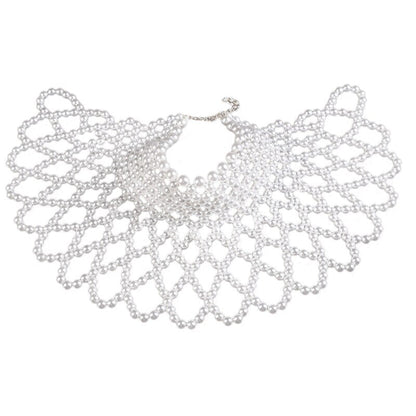 sengpan bridal jewelry set for wedding Women Imitation Pearl Beaded Bib Choker Necklace Body Chain Shawl Collar Jewelry J78E