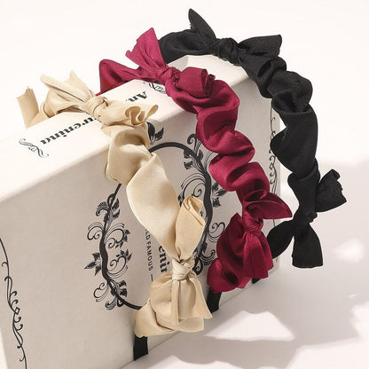 sengpan jewelry gifts for women hot sale new Spring and Summer Satin Bow Hair Ties Sweet Temperament Fine Edge Net Red Korean Wild Retro Hair Accessories Female Scrunchie