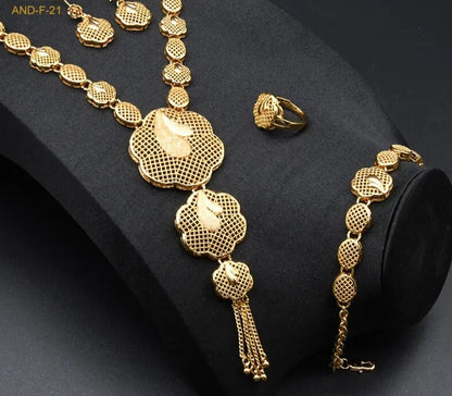 sengpan - Nigeria Jewelry Sets For Women Wedding Bracelets Ethiopian 24K Gold African Jewelry Bridal Dubai Luxury Nigerian Turkish 