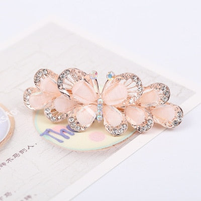 sengpan Barrette For Women Girl Rhinestone Crystal Big Hair Clip Hairpin Rose Peacock Flower Floral Head Accessories Wholesale