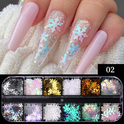 sengpan gifts for girls New 100x4cm Xmas Pattern for Nail Sticker 3D Snowflake Star Laser Glitter Christmas Nail Art Transfer Foils Stickers