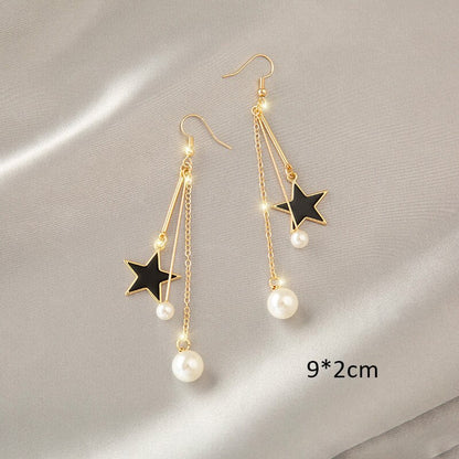 sengpan Fashion Jewelry Hypoallergenic Stainless Steel Earrings Female Long Tassel Earrings Wild Temperament Sweet Earrings Gifts