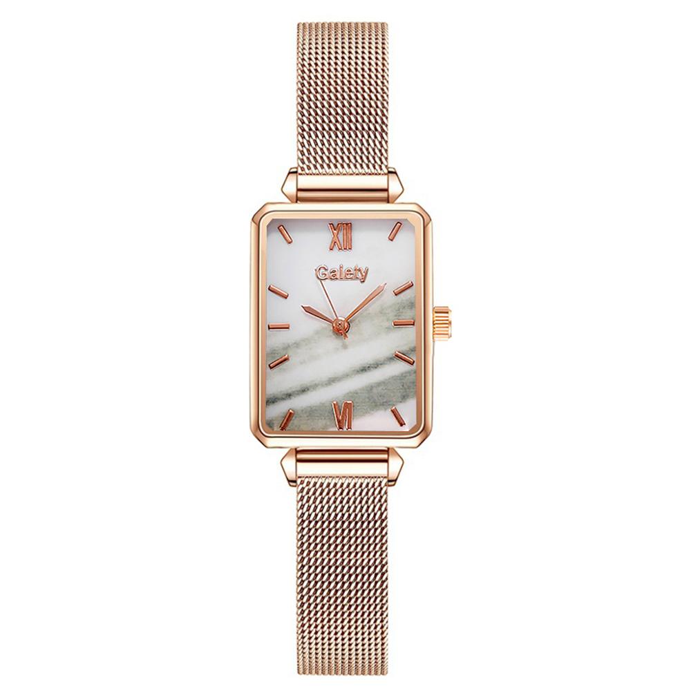 sengpan Christmas wishlist  Gaiety Brand Women Watches Fashion Square Ladies Quartz Watch Bracelet Set Green Dial Simple Rose Gold Mesh Luxury Women Watches