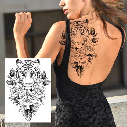 sengpan Sexy Flower Temporary Tattoos For Women Body Art Painting Arm Legs Tattoos Sticker Realistic Fake Black Rose Waterproof Tattoos