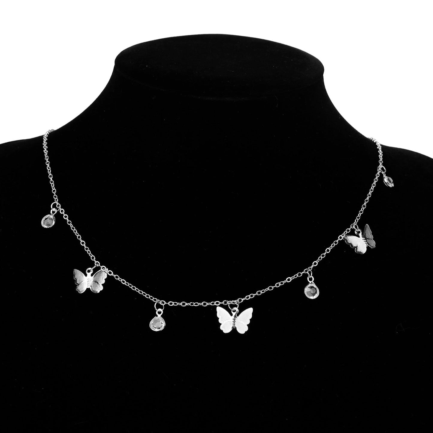 sengpan Christmas gifts ideas Vintage Multilayer Pendant Butterfly Necklace for Women Butterflies Moon Star Charm Choker Necklaces Boho Jewelry Christmas Gift