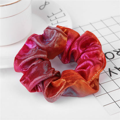 sengpan jewelry gifts for women hot sale new Fashion Wholesale New Fashion Women Colorful Elastic Bronzing Hair Rope Glitter Ponytail Holder Hair Ring Scrunchie Accessories