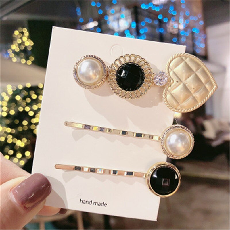 sengpan Christmas gifts for her Hair Grip Clip Sets Hairpin For Women Girl Rhinestone Pearl Geometric Korean Handmade Fashion Head Accessories Mujer