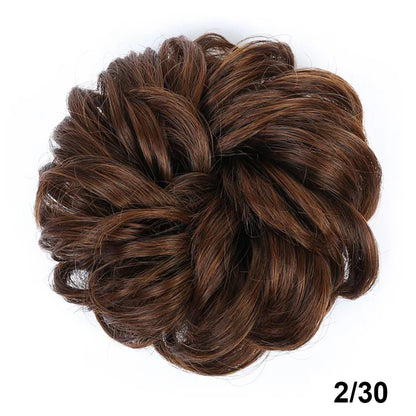 sengpan Synthetic Elastic Hair Scrunchie Chignon Donut Roller Bun Wig Curly Clip in Hair Ponytails Extensions Many colors