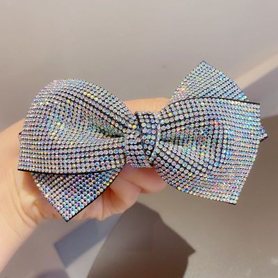 sengpan Barrette for Women Girl Rhinestone Crystal Big Bow Knot Hair Clip Hairpin Geometric Accessories Wholesale