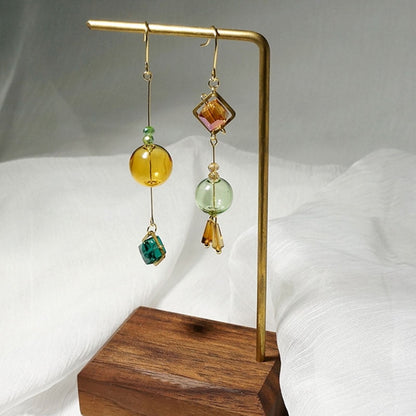 sengpan Original Handmade Korean Long Drop Earrings For Women Charming GEM Glass Ball Dangle Earrings Femme Brincos Jewelry