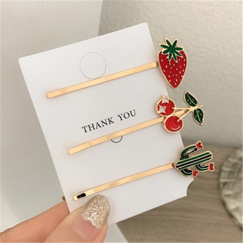 sengpan Christmas gifts for her Hair Grip Clip Sets Hairpin For Women Girl Rhinestone Fruits Plants Korean Handmade Fashion Head Accessories Mujer