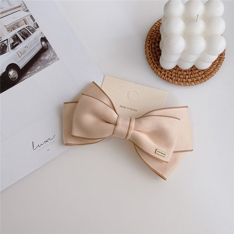 sengpan Barrette for Women Girl Hair Accessories Fashion Fabric Bow Knot Hair Clip Hairpin Tie Elastic Band Wholesale