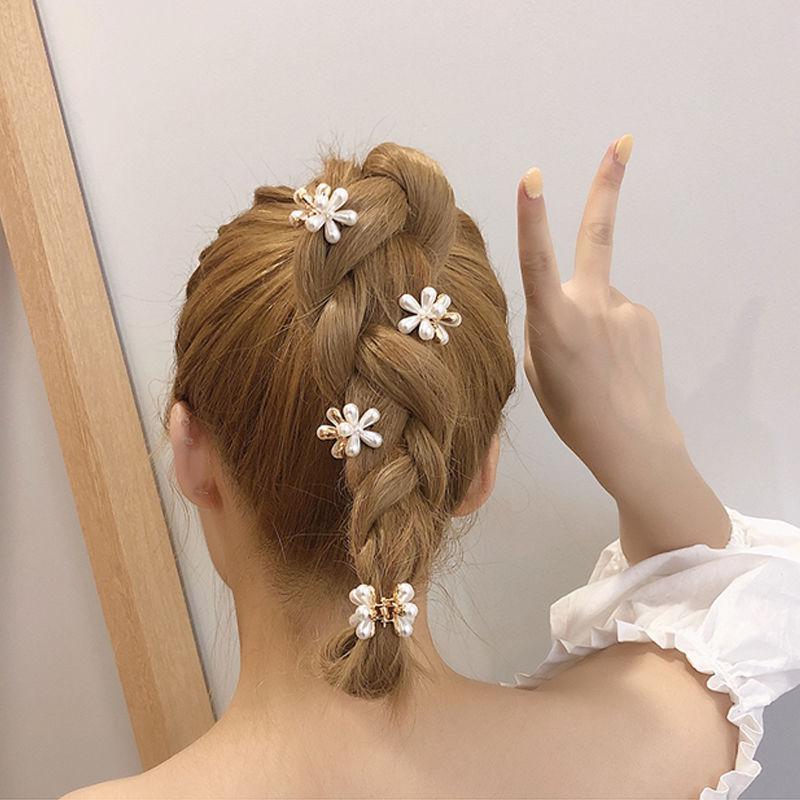 sengpan Sweet Pearl Flower Hair Clip Hairpin Camellia Cute Girl Heart Clip Back Head Headdress Bangs Clip Hairpin Hair Accessories