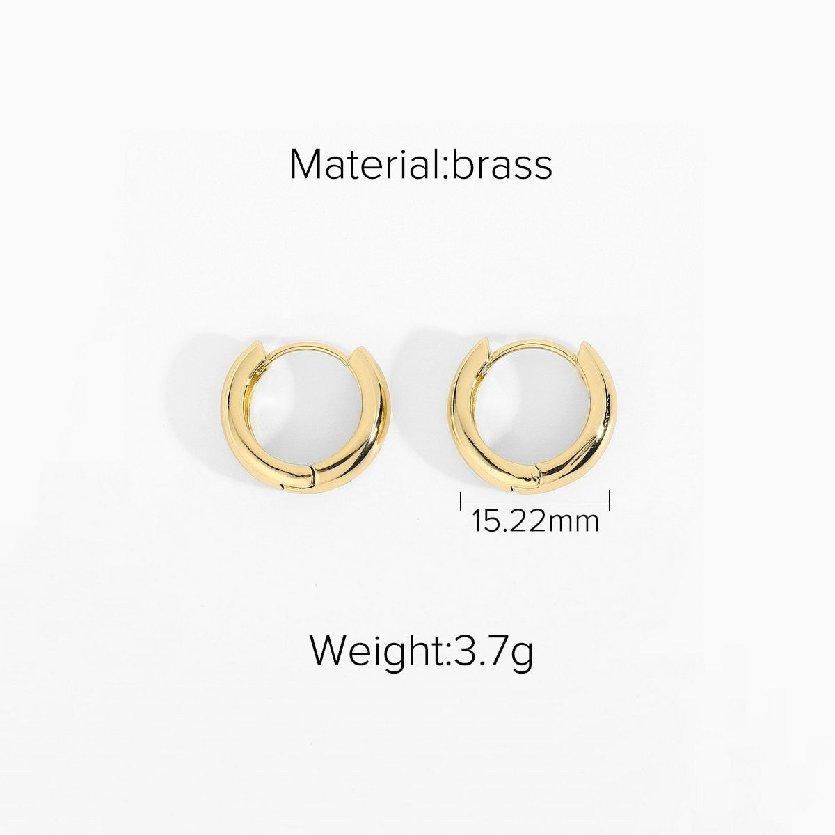 sengpan Golden Brass Hoop Earrings For Women Small Large Circle Hoops C Shape Statement Earrings Girls Unique Metal Jewelry