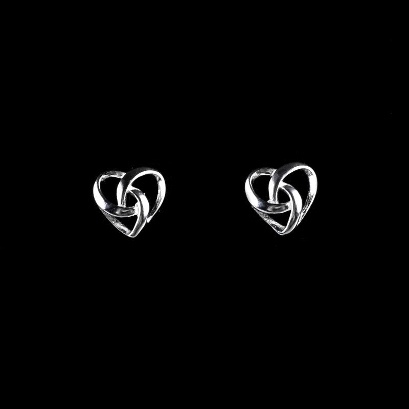 sengpan Small Heart Knot Earrings Silver Plated  Simple Elegant Girls Earrings Jewlery Gift for Valentine's Day Birthday