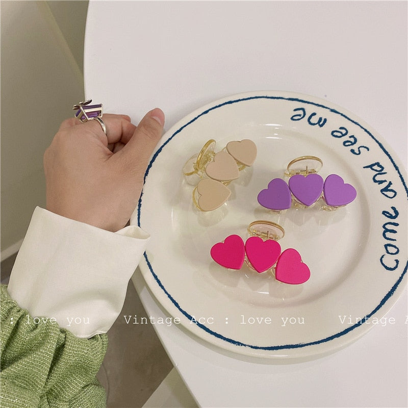 sengpan Spring Matte Candy Color Acrylic Love Duckbill Clip Romantic Simple Irregular Transparent Geometric Hair Claw for Women