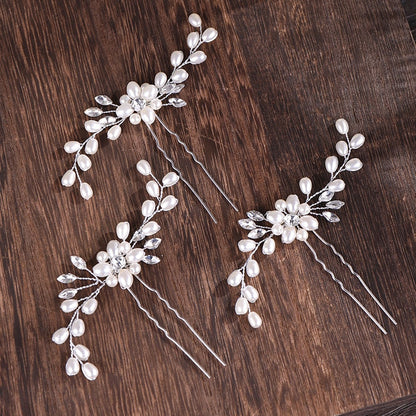 Lkblock AiliBride 2 pcs Wedding Pearl Hair pins Hair Accessories Women Bridal Headpiece Handmade Hair Jewelry