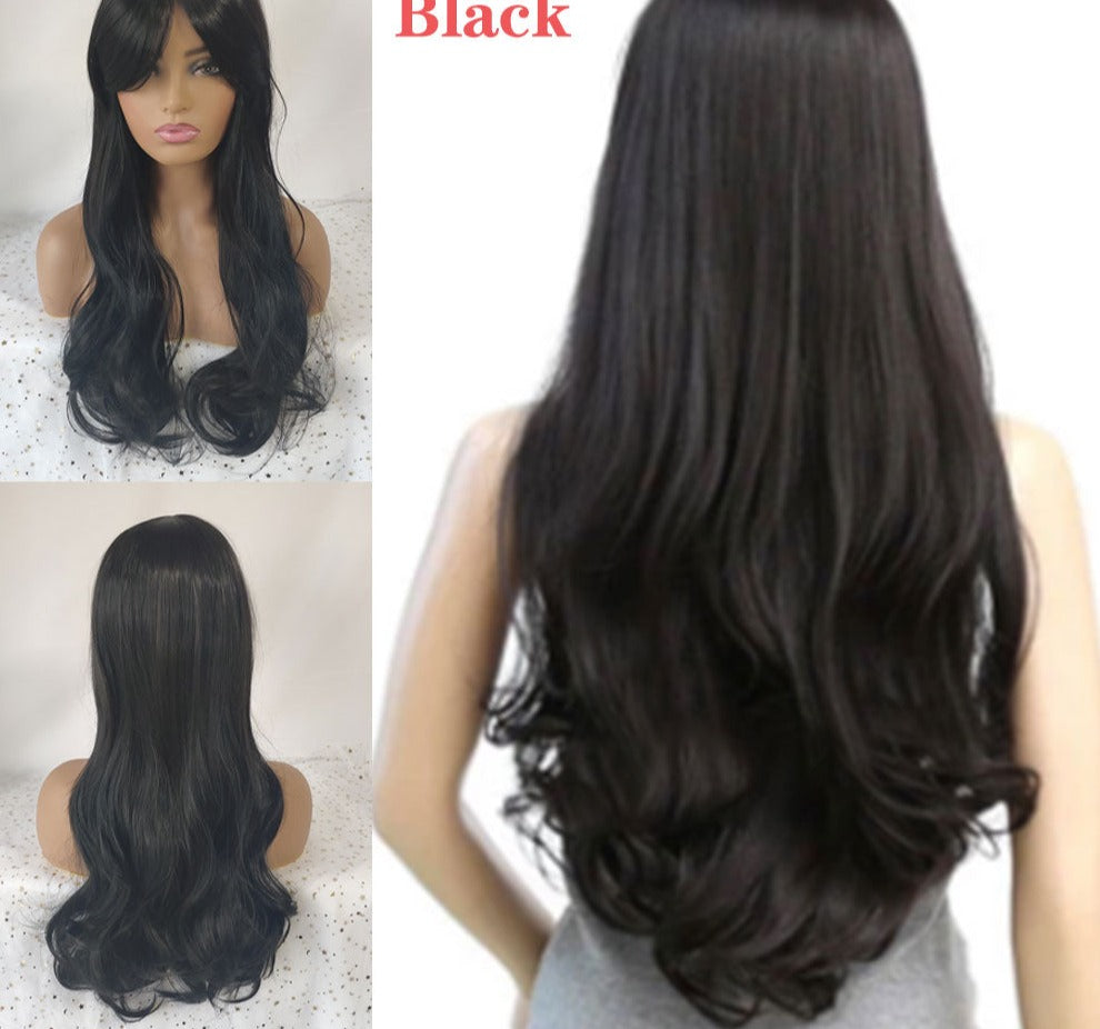 sengpan New Women Ombre Synthetic Wig Bangs Pelucas De Mujer Bigoudis Cheveux Pour Femme Ocsplay Wigs Fashion Progressiva Cabelo