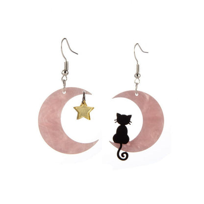 sengpan Christmas decor ideas Women Drop Dangle Earrings Weird Big Long Punk Hip Hop Cute Moon Star Cat Cерьгиc Cережки Pendients Kolczyki ピアス Fashion Jewelry