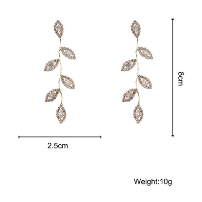 sengpan western jewelry for women Personality Shiny Crystal Geometric Long Pendant Drop Earrings for Women Charm Elegant Rhinestone Earring Unusual Jewelry