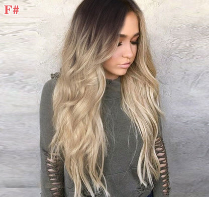 sengpan Ladies Blonde Synthetic Long Wavy Wig Grey Braided Wigs Cosplay Party Medium Length Perruque Synthetique Femme Peluca Fantasia