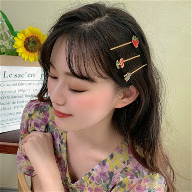 sengpan Christmas gifts for her Hair Grip Clip Sets Hairpin For Women Girl Rhinestone Fruits Plants Korean Handmade Fashion Head Accessories Mujer