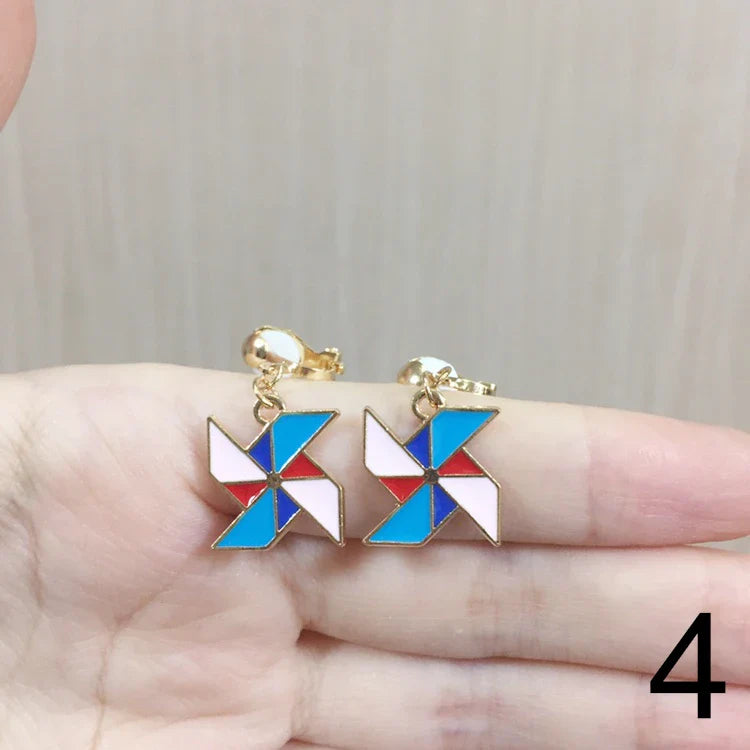 sengpan Child Blue Starfish Ear Clip Earrings Kids Cartoon Fashion No Piercing Ear Rings For Kids Gift Jewelry Korean Ear Clip Girls