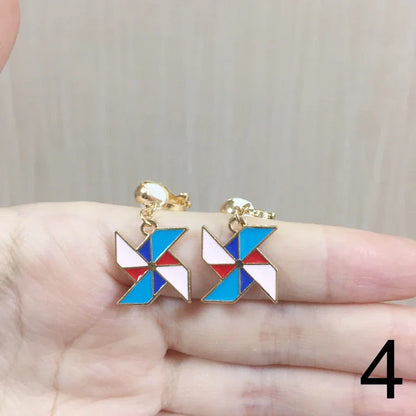 sengpan Child Blue Starfish Ear Clip Earrings Kids Cartoon Fashion No Piercing Ear Rings For Kids Gift Jewelry Korean Ear Clip Girls